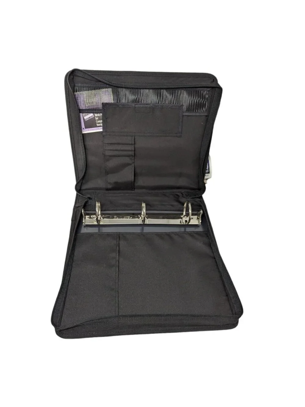 Vintage 1990s Y2k Mead Five-Star First Gear Zipper Binder 3-Ring Pockets Black